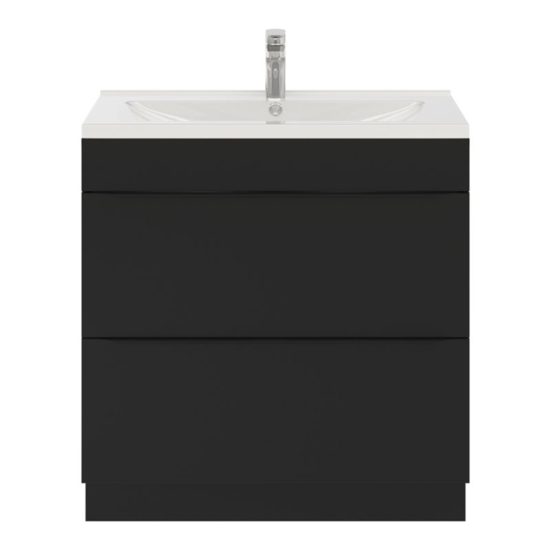 GoodHome Imandra fritstående vaskeskab 80 cm mat sort