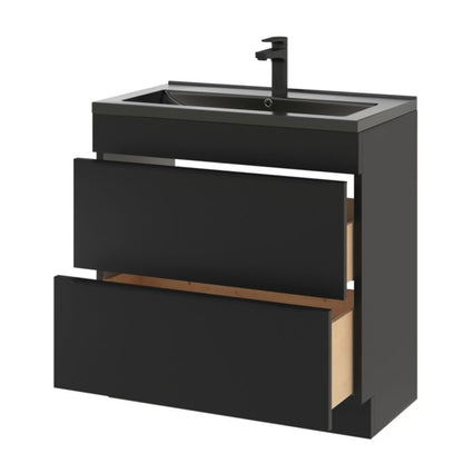 GoodHome Imandra fritstående vaskeskab 80 cm mat sort