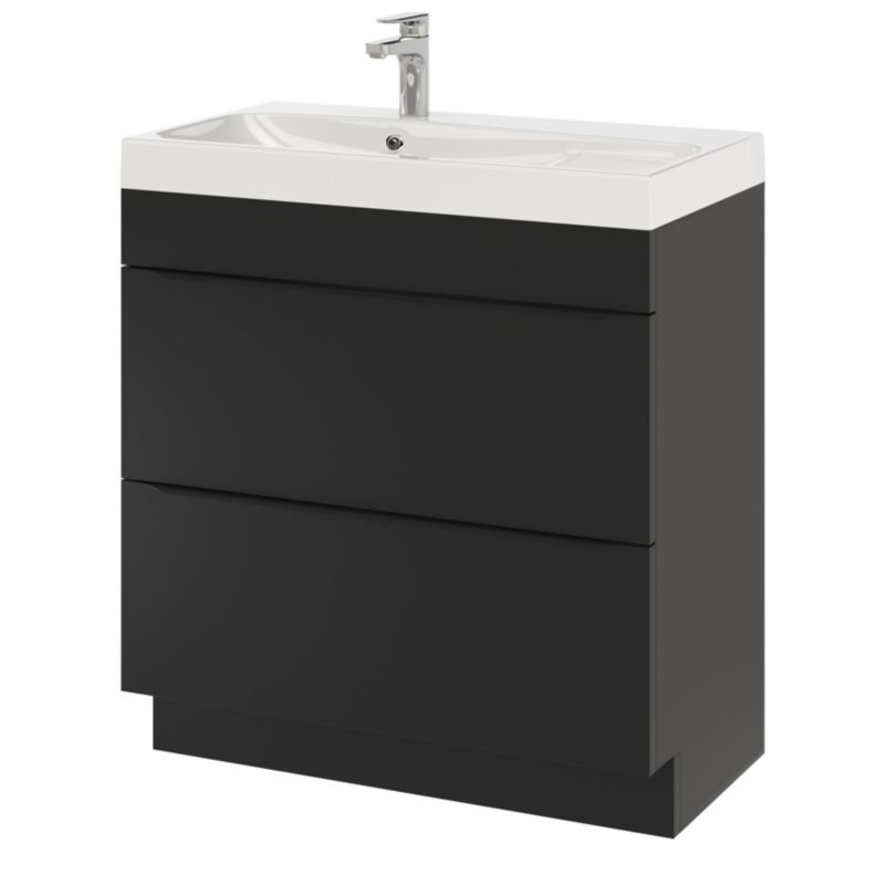 GoodHome Imandra fritstående vaskeskab 80 cm mat sort