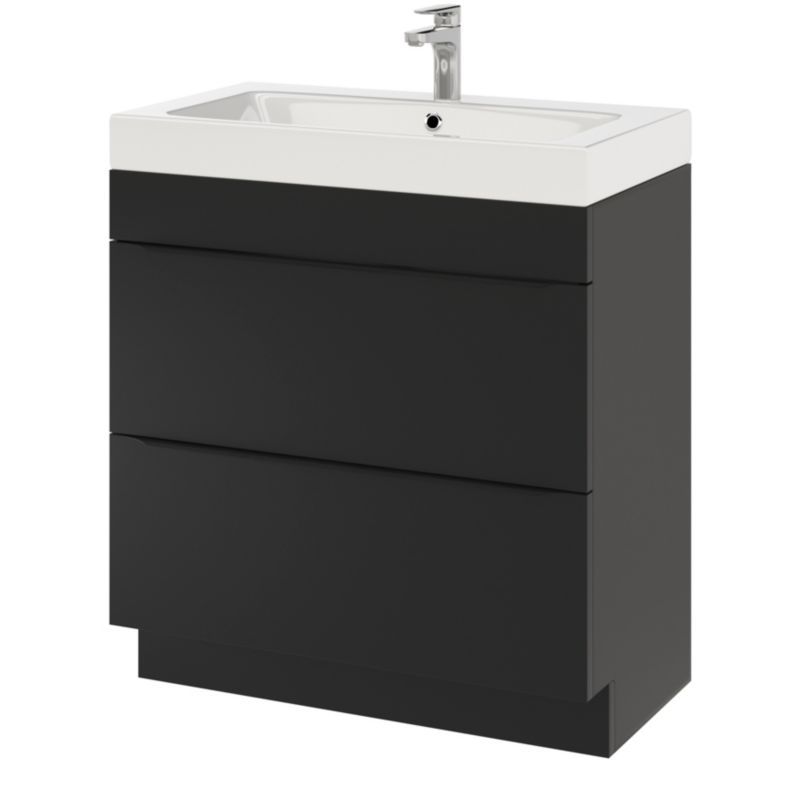 GoodHome Imandra fritstående vaskeskab 80 cm mat sort
