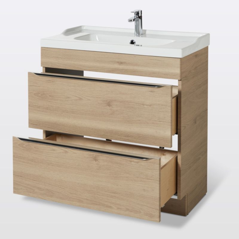 Fritstående vaskeskab GoodHome Imandra 80 cm i egetræ