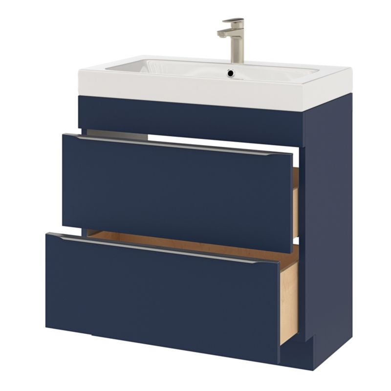 GoodHome Imandra fritstående vaskeskab 80 cm mat‑mørkeblå