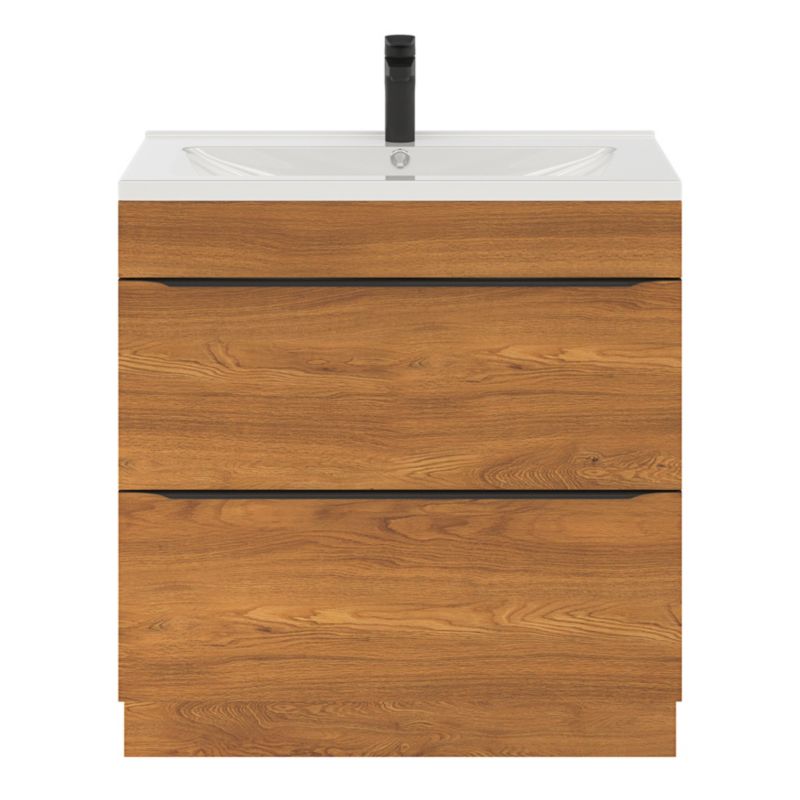 Fritstående vaskeskab Goodhome Imandra 80 cm valnød