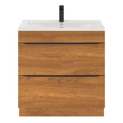 Fritstående vaskeskab Goodhome Imandra 80 cm valnød
