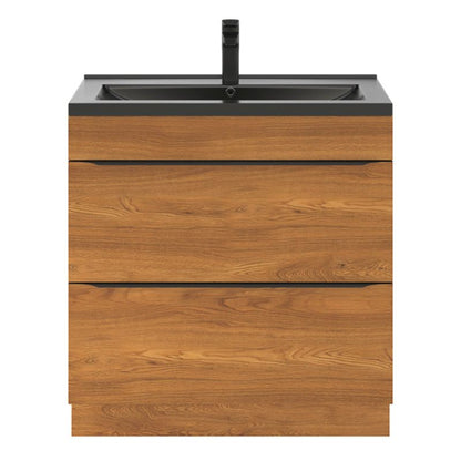 Fritstående vaskeskab Goodhome Imandra 80 cm valnød