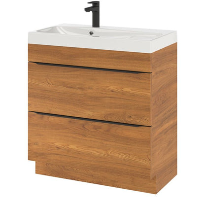Fritstående vaskeskab Goodhome Imandra 80 cm valnød