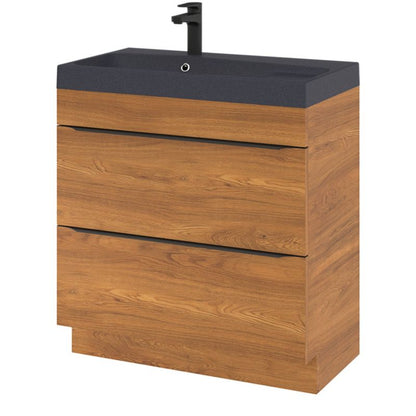 Fritstående vaskeskab Goodhome Imandra 80 cm valnød