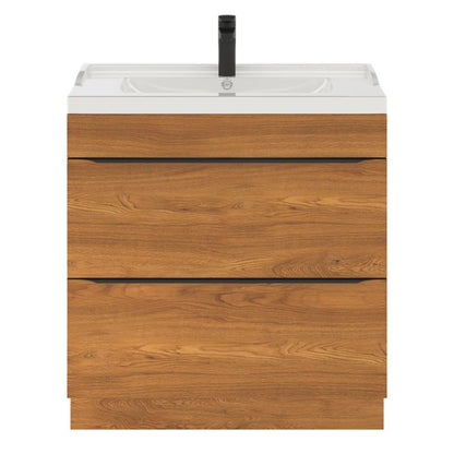 Fritstående vaskeskab Goodhome Imandra 80 cm valnød