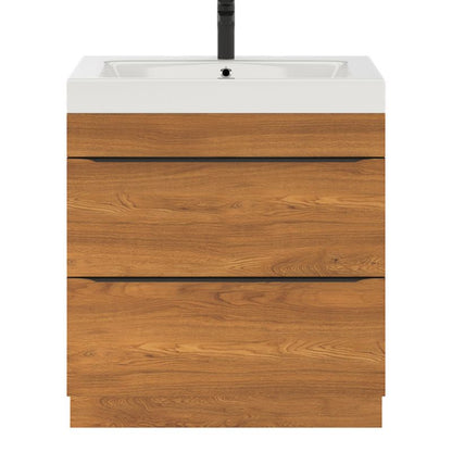 Fritstående vaskeskab Goodhome Imandra 80 cm valnød