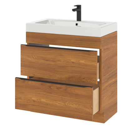 Fritstående vaskeskab Goodhome Imandra 80 cm valnød