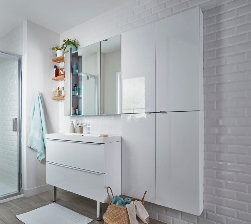 GoodHome Imandra væghængt skab til vask 100 cm hvid