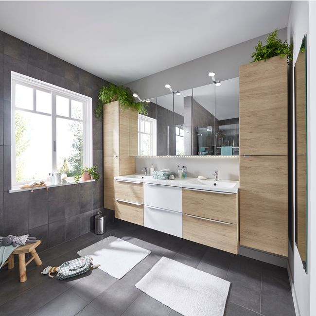 GoodHome Imandra væghængt vaskeskab 100 cm eg