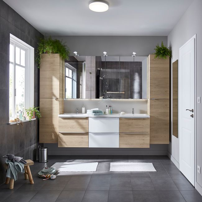 GoodHome Imandra væghængt vaskeskab 100 cm eg