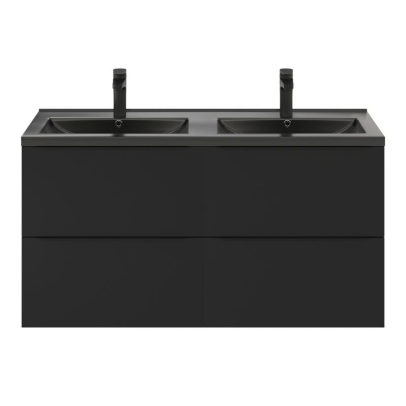 GoodHome Imandra væghængt vaskeskab 120 cm mat sort