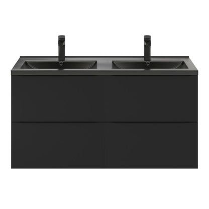 GoodHome Imandra væghængt vaskeskab 120 cm mat sort