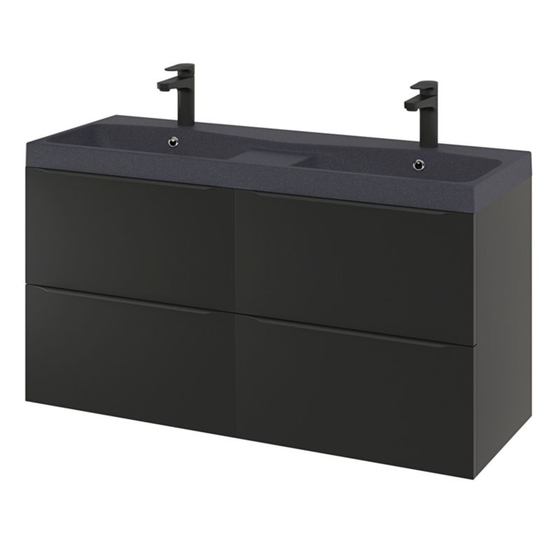 GoodHome Imandra væghængt vaskeskab 120 cm mat sort