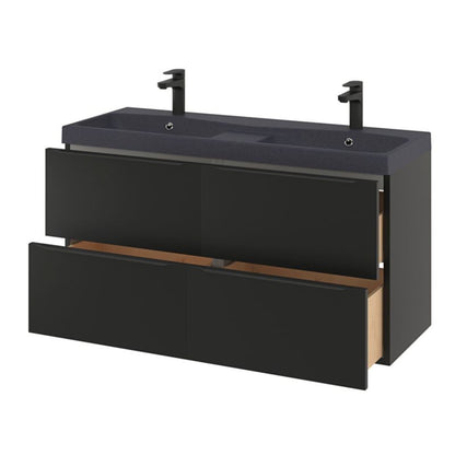 GoodHome Imandra væghængt vaskeskab 120 cm mat sort