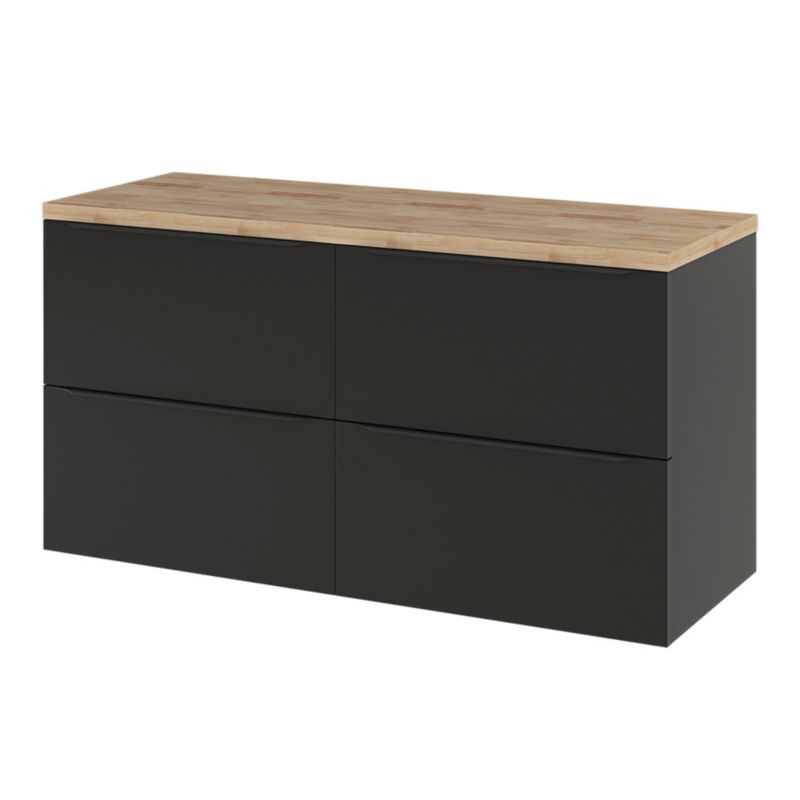 GoodHome Imandra væghængt vaskeskab 120 cm mat sort