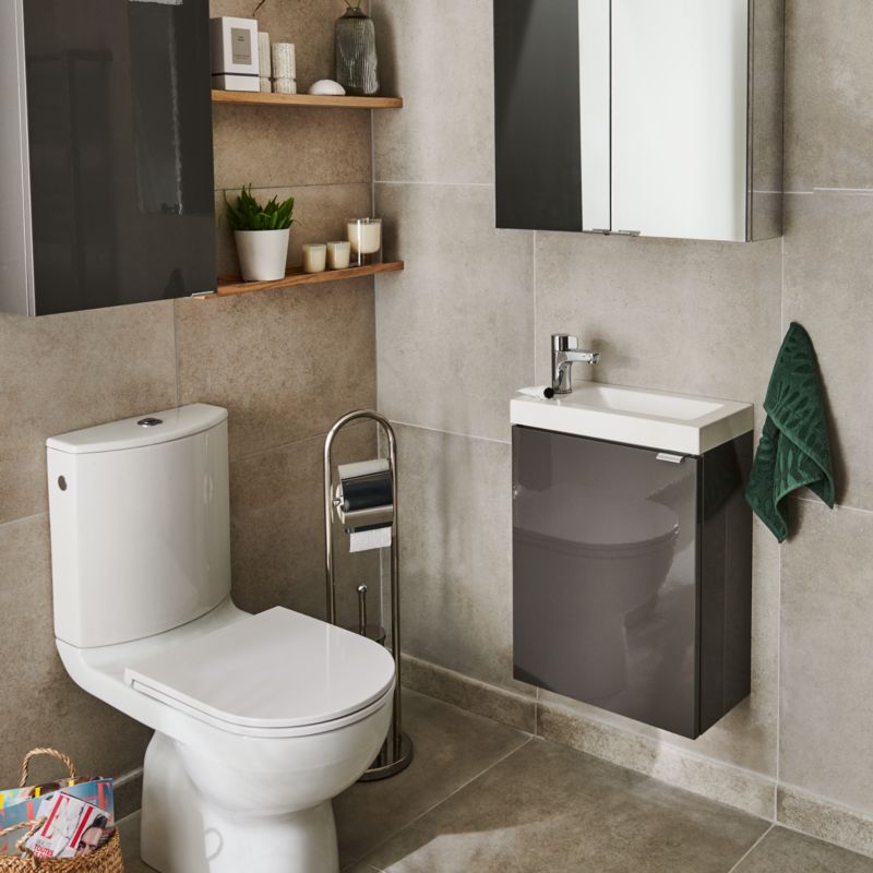 GoodHome Imandra væghængt vaskeskab 44 cm antracit