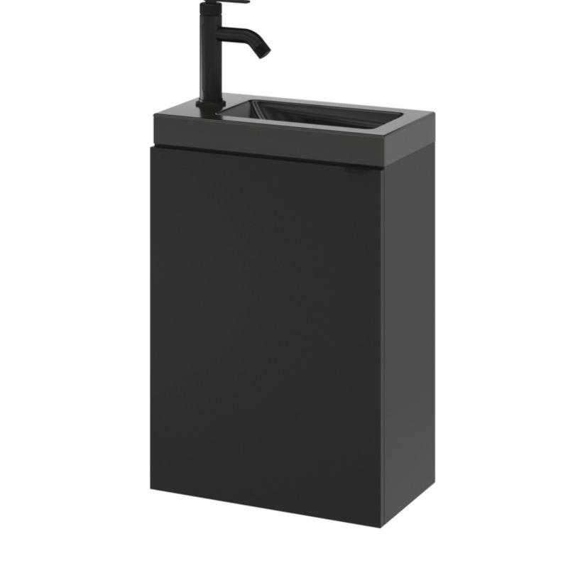 GoodHome Imandra væghængt underskab til vask 44 x 55 cm mat sort