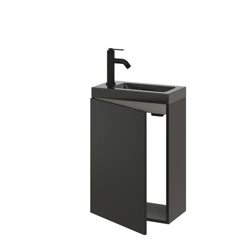 GoodHome Imandra væghængt underskab til vask 44 x 55 cm mat sort