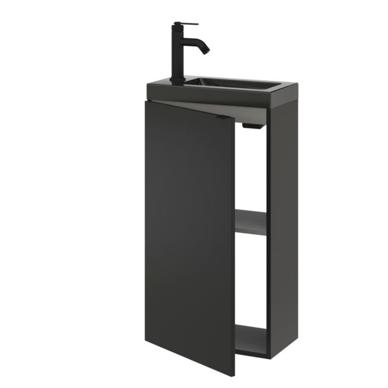 GoodHome Imandra væghængt underskab til vask 44 x 79 cm mat sort