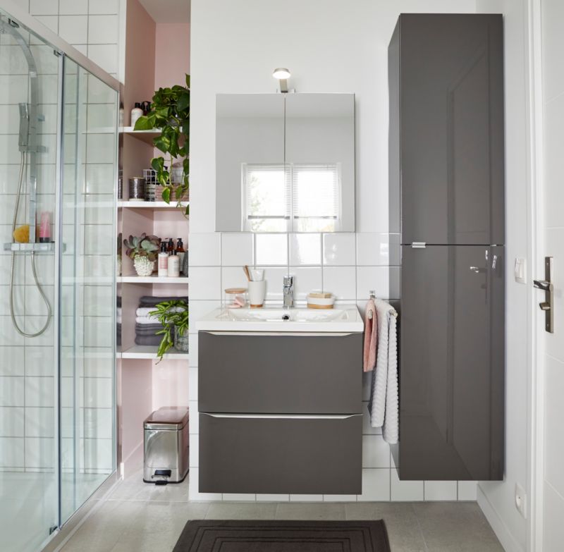 GoodHome Imandra væghængt vaskeskab 60 cm antracit