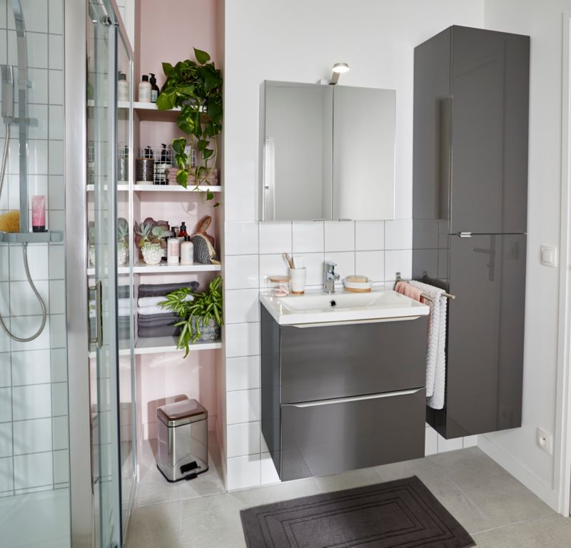 GoodHome Imandra væghængt vaskeskab 60 cm antracit