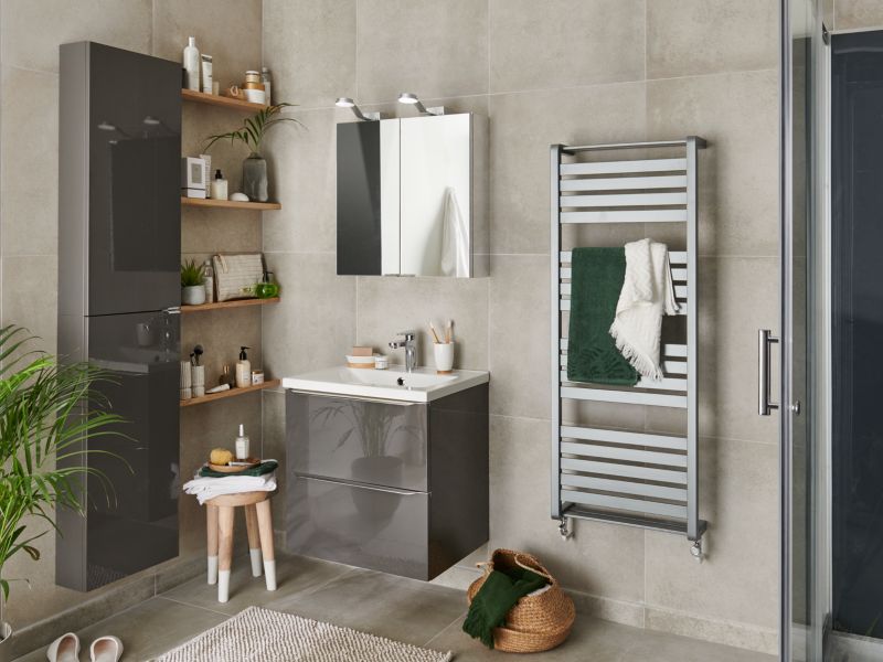 GoodHome Imandra væghængt vaskeskab 60 cm antracit