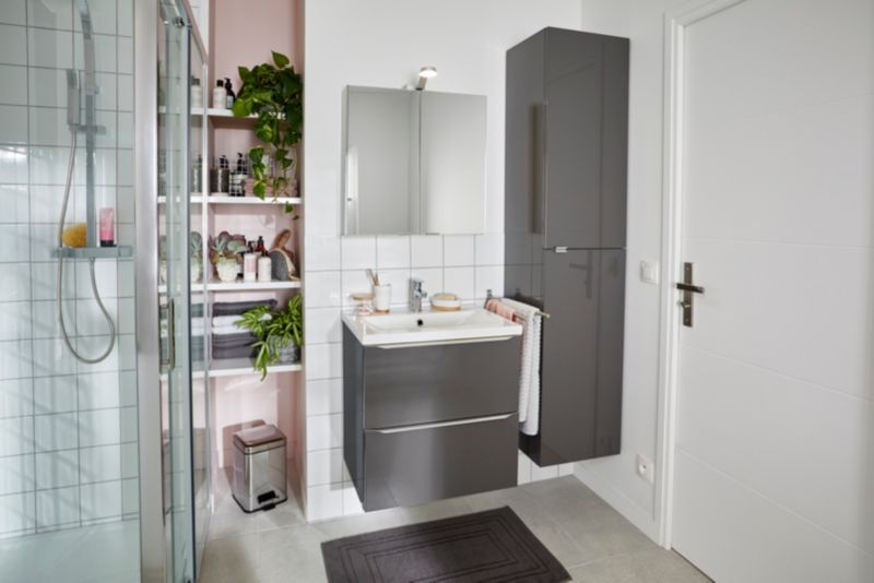GoodHome Imandra væghængt vaskeskab 60 cm antracit