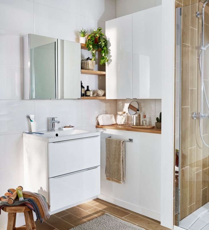 GoodHome Imandra væghængt skab til vask 60 cm hvid