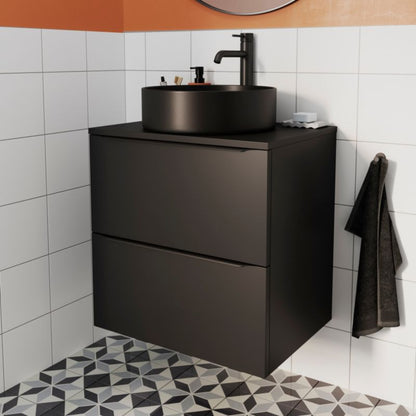 Hængende Underskab 60 cm Mat Sort 2 Skuffer