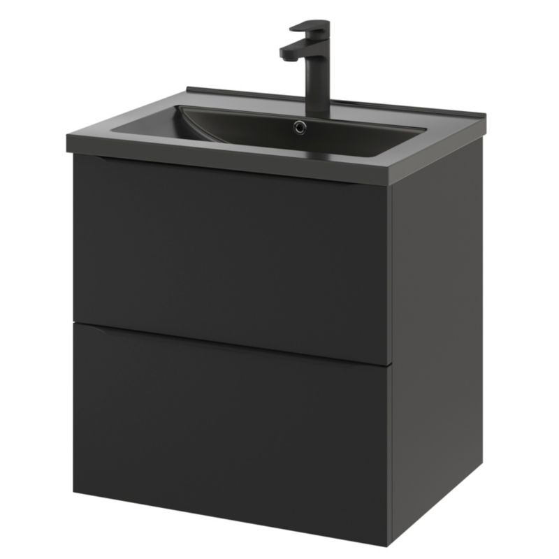 GoodHome Imandra væghængt vaskeskab 60 cm mat sort