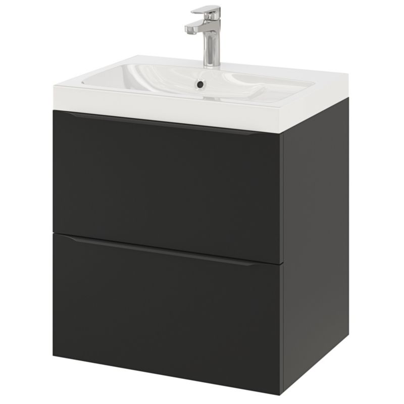 GoodHome Imandra væghængt vaskeskab 60 cm mat sort