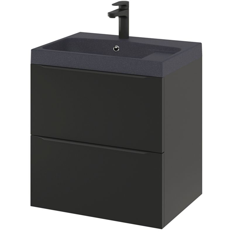 GoodHome Imandra væghængt vaskeskab 60 cm mat sort