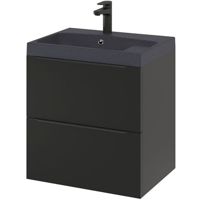 GoodHome Imandra væghængt vaskeskab 60 cm mat sort