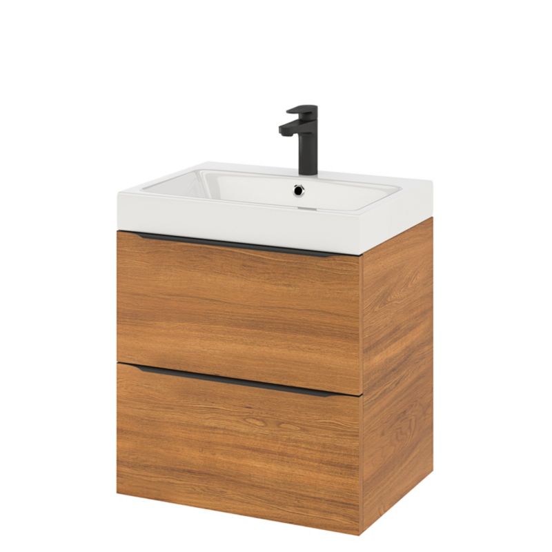 Goodhome Imandra væghængt vaskeskab 60 cm valnød