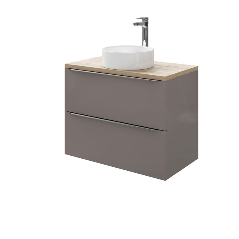 Hængende Undervaskeskab 80 cm Antracit Højglans 2 Skuffer