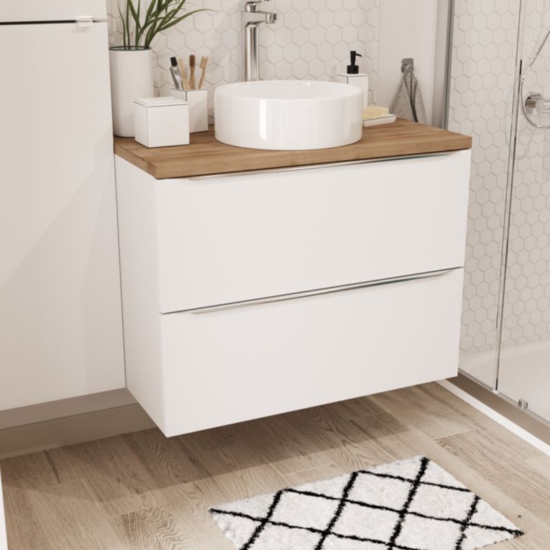 GoodHome Imandra væghængt skab til vask 80 cm hvid