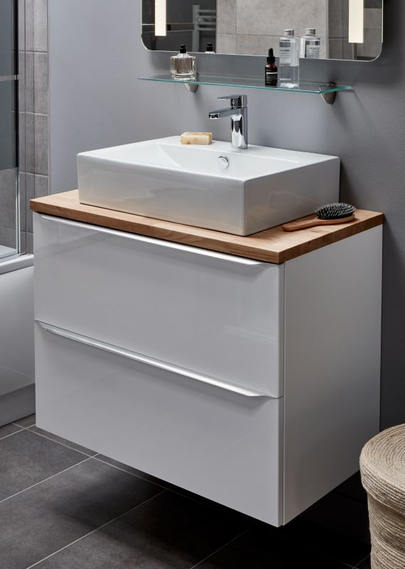GoodHome Imandra væghængt skab til vask 80 cm hvid