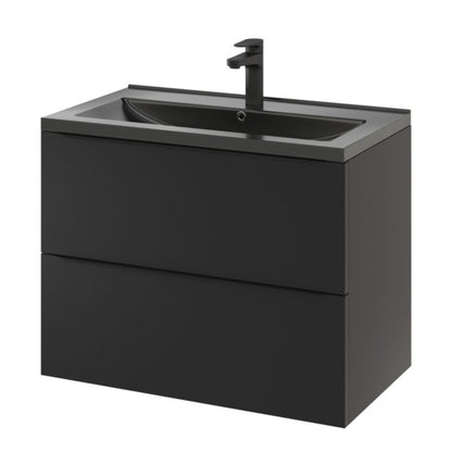 GoodHome Imandra væghængt vaskeskab 80 cm mat sort
