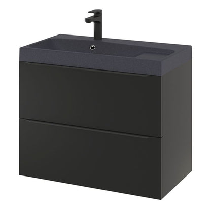 GoodHome Imandra væghængt vaskeskab 80 cm mat sort