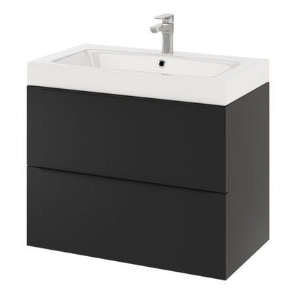 GoodHome Imandra væghængt vaskeskab 80 cm mat sort
