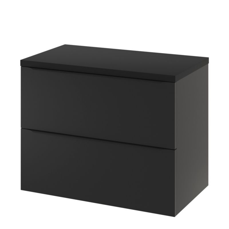 GoodHome Imandra væghængt vaskeskab 80 cm mat sort