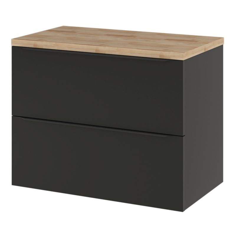 GoodHome Imandra væghængt vaskeskab 80 cm mat sort