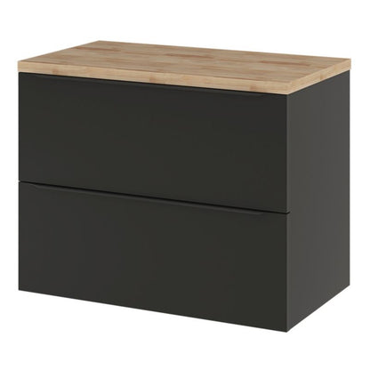 GoodHome Imandra væghængt vaskeskab 80 cm mat sort