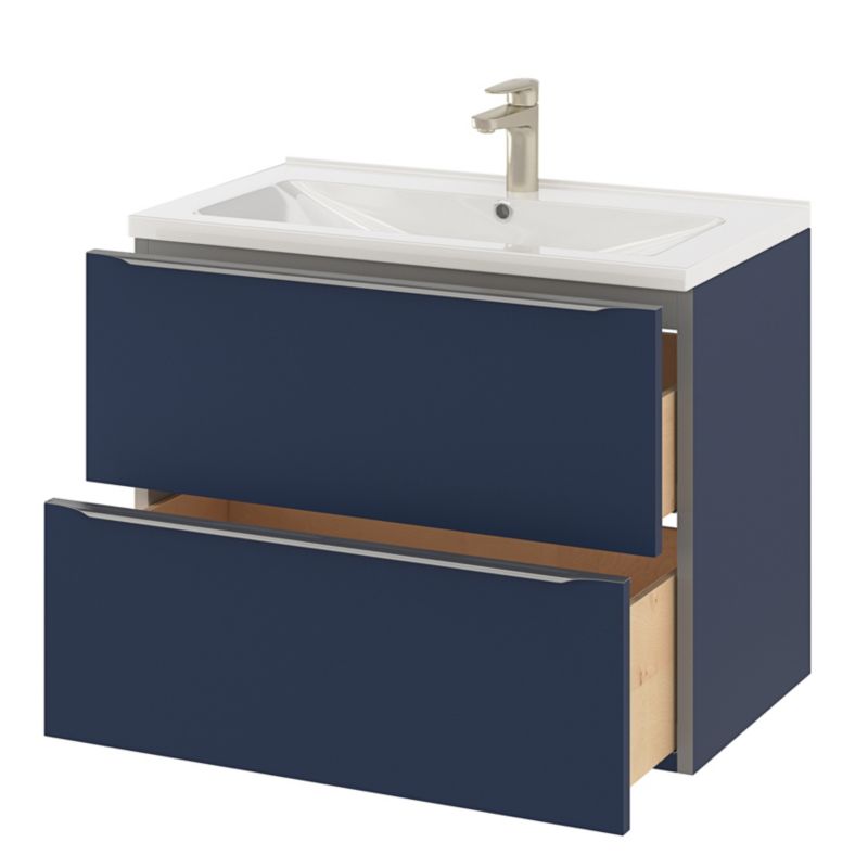 GoodHome Imandra væghængt vaskeskab 80 cm mat navyblå