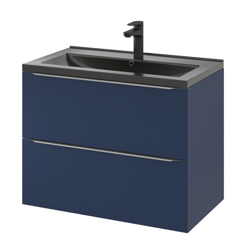 GoodHome Imandra væghængt vaskeskab 80 cm mat navyblå