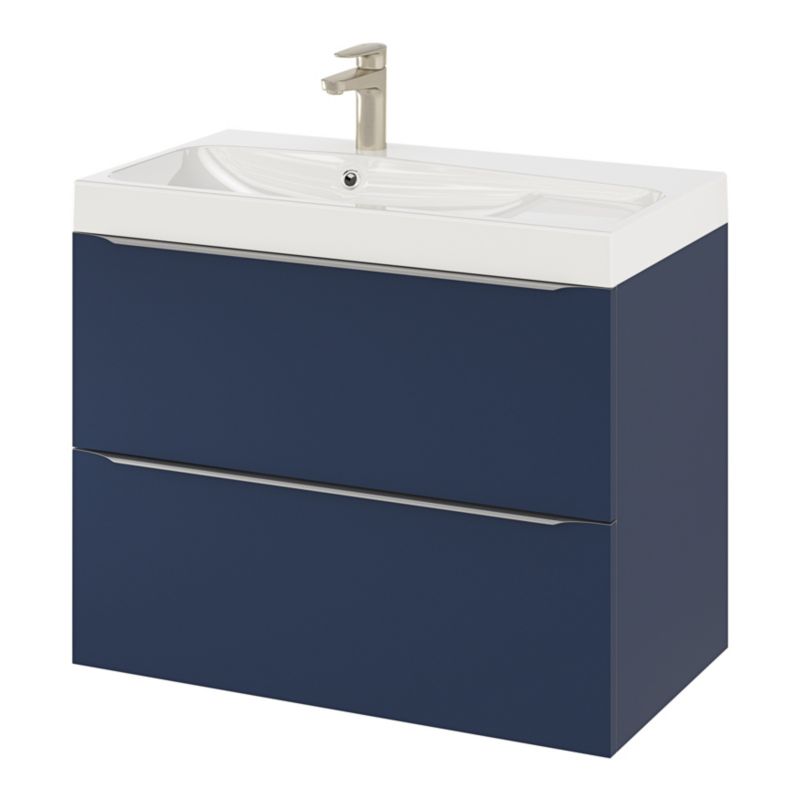 GoodHome Imandra væghængt vaskeskab 80 cm mat navyblå