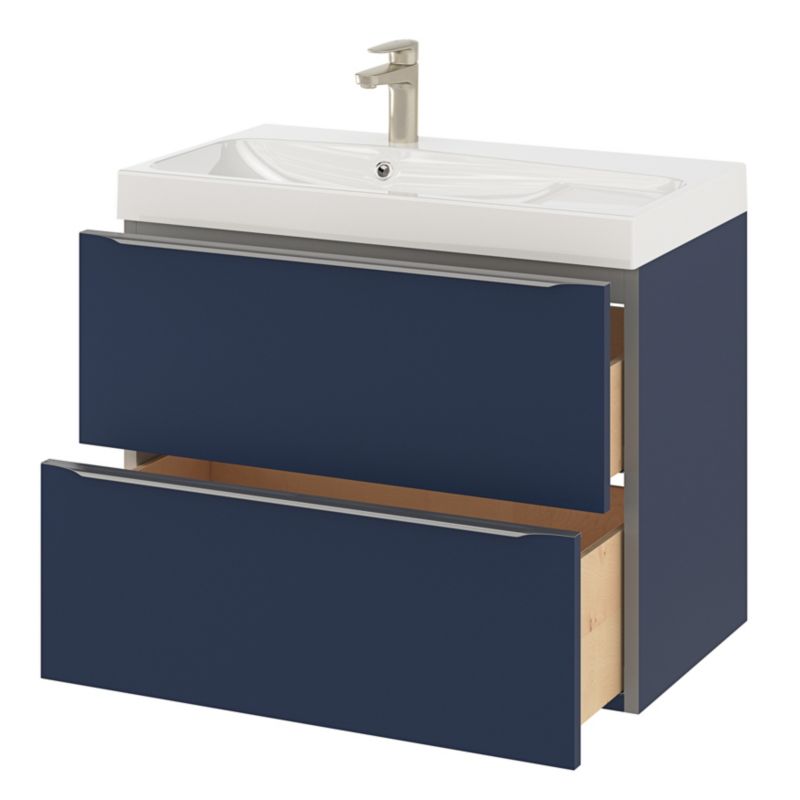 GoodHome Imandra væghængt vaskeskab 80 cm mat navyblå